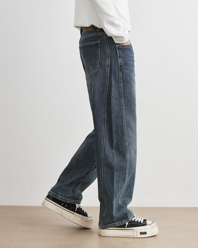Dark Indigo Vintage Wash Wide-Leg Jeans