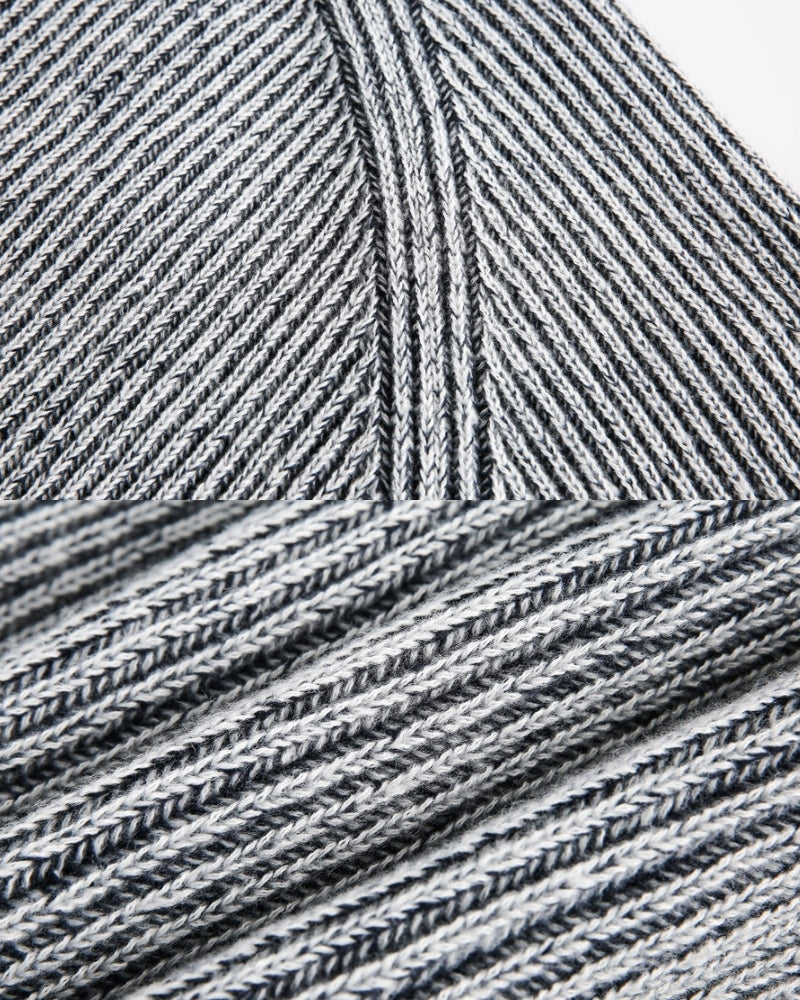 Ribbed Belange Knit Crewneck Sweater