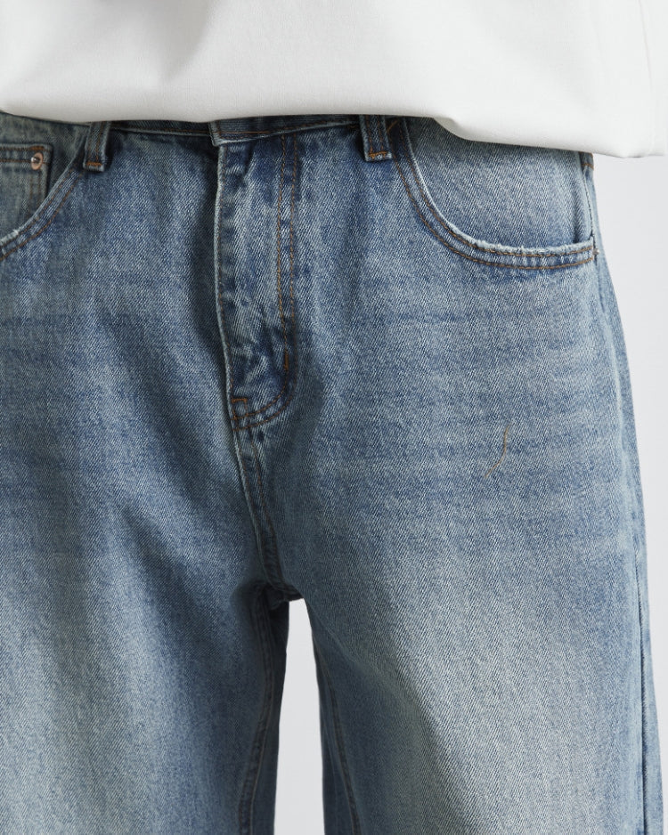 GT Vintage Washed Straight-Leg Denim Jeans