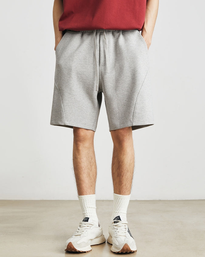 Wide Relaxed Jogger Shorts with Drawstrings