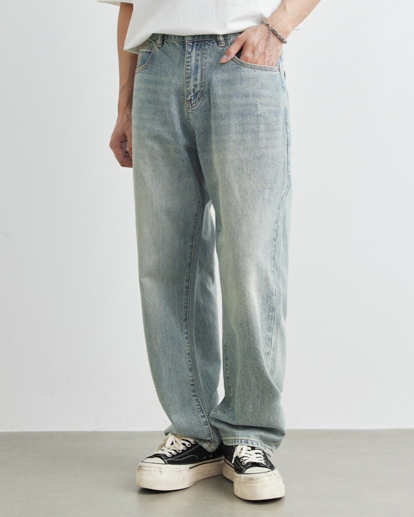 Relaxed Taper Vintage-Wash Jeans