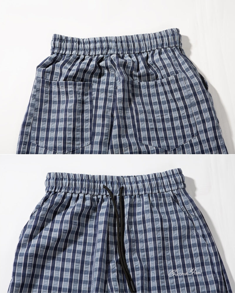 Under The Coconut Tree Relaxed Fit Checkered Cargo Pants