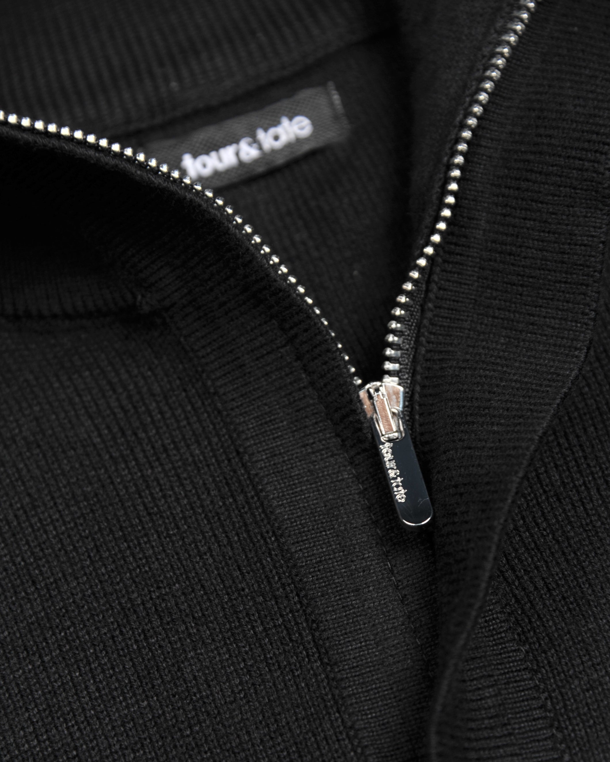 Black Half-Zip Mock Neck Sweater