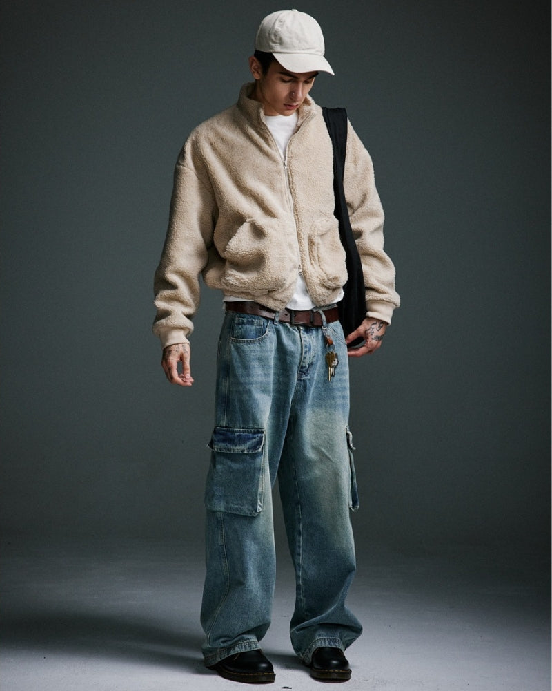 Teddy Relaxed Fit Fleece Zip Jacket