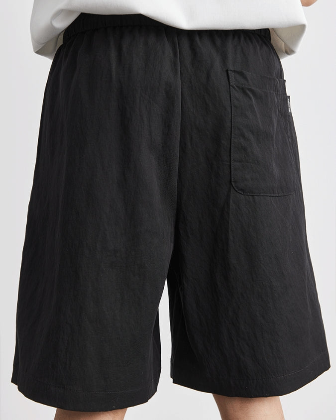 Wide Relaxed Linen Shorts with Drawstrings