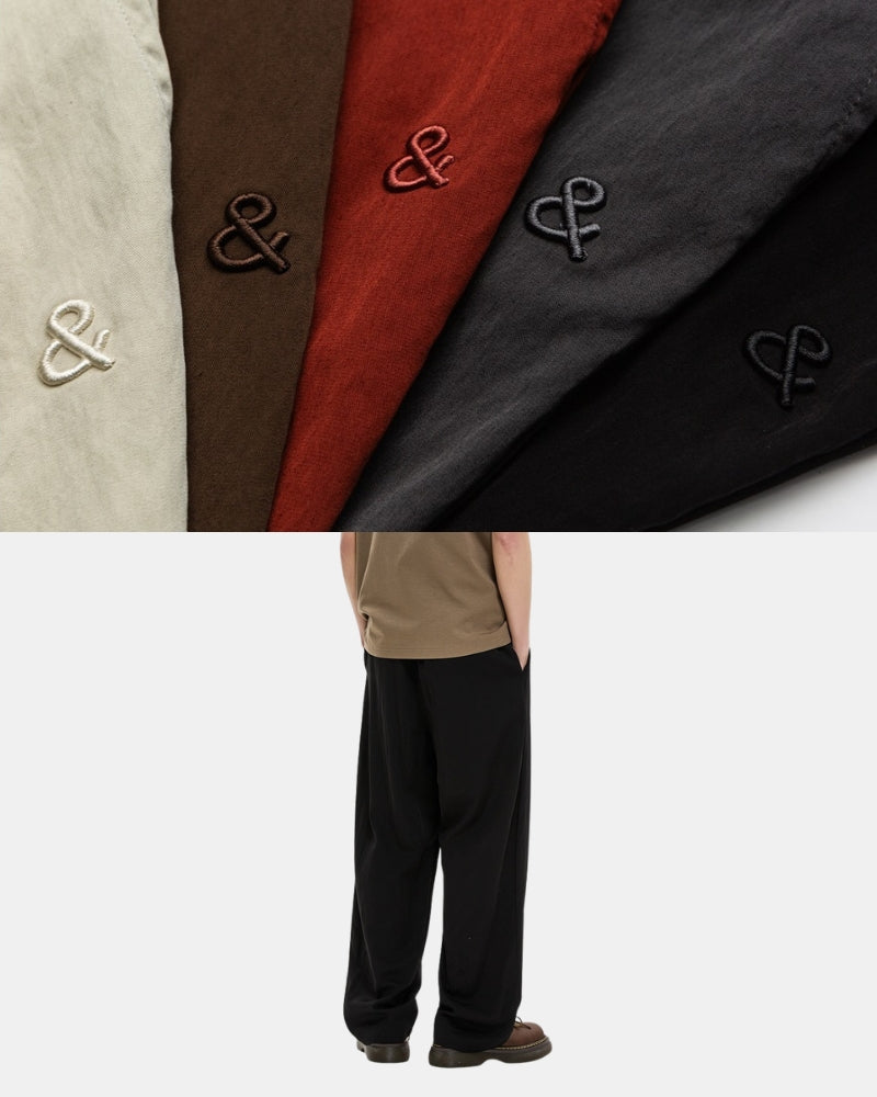 Relaxed Embroided & Wide-Leg Trousers