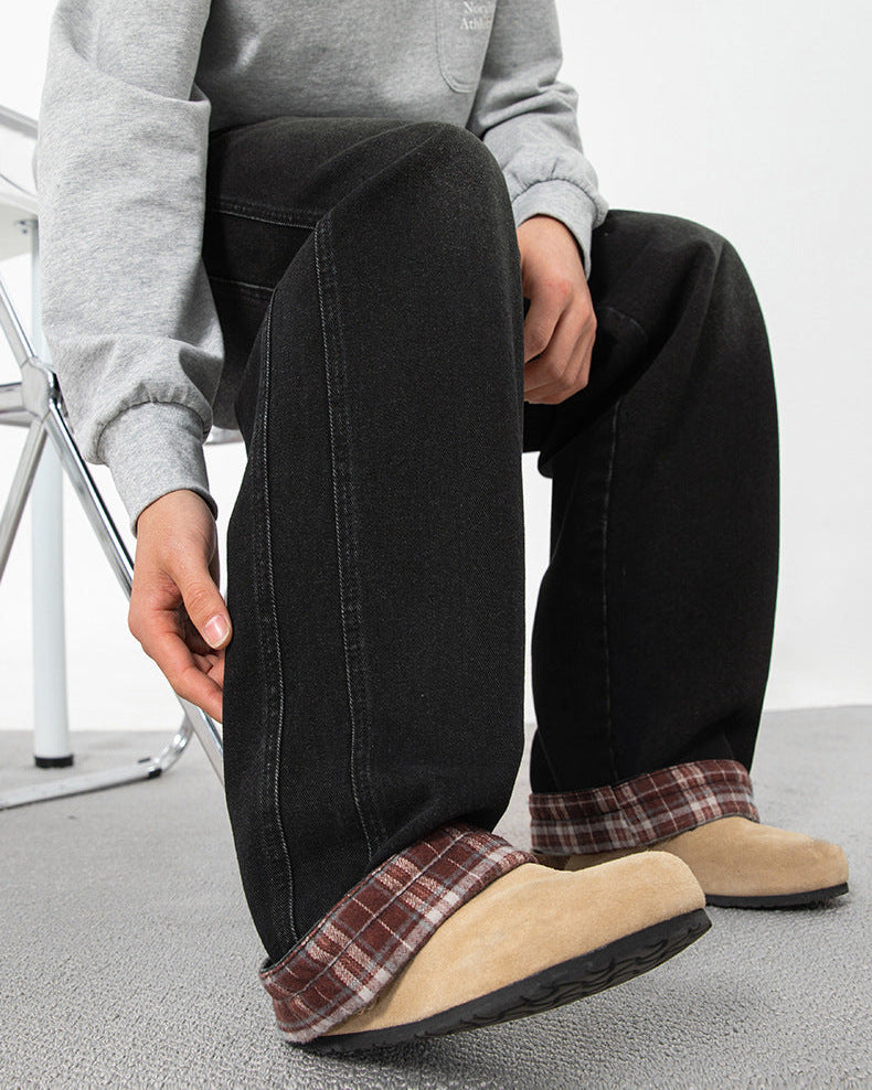 The Plaidline Washed Denim Jeans