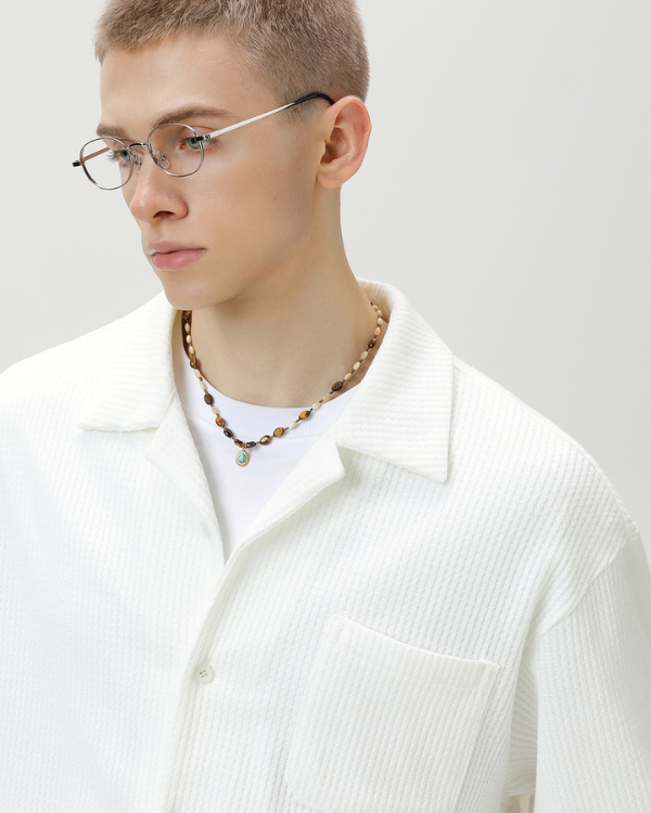 Textured Button-Up Overshirt