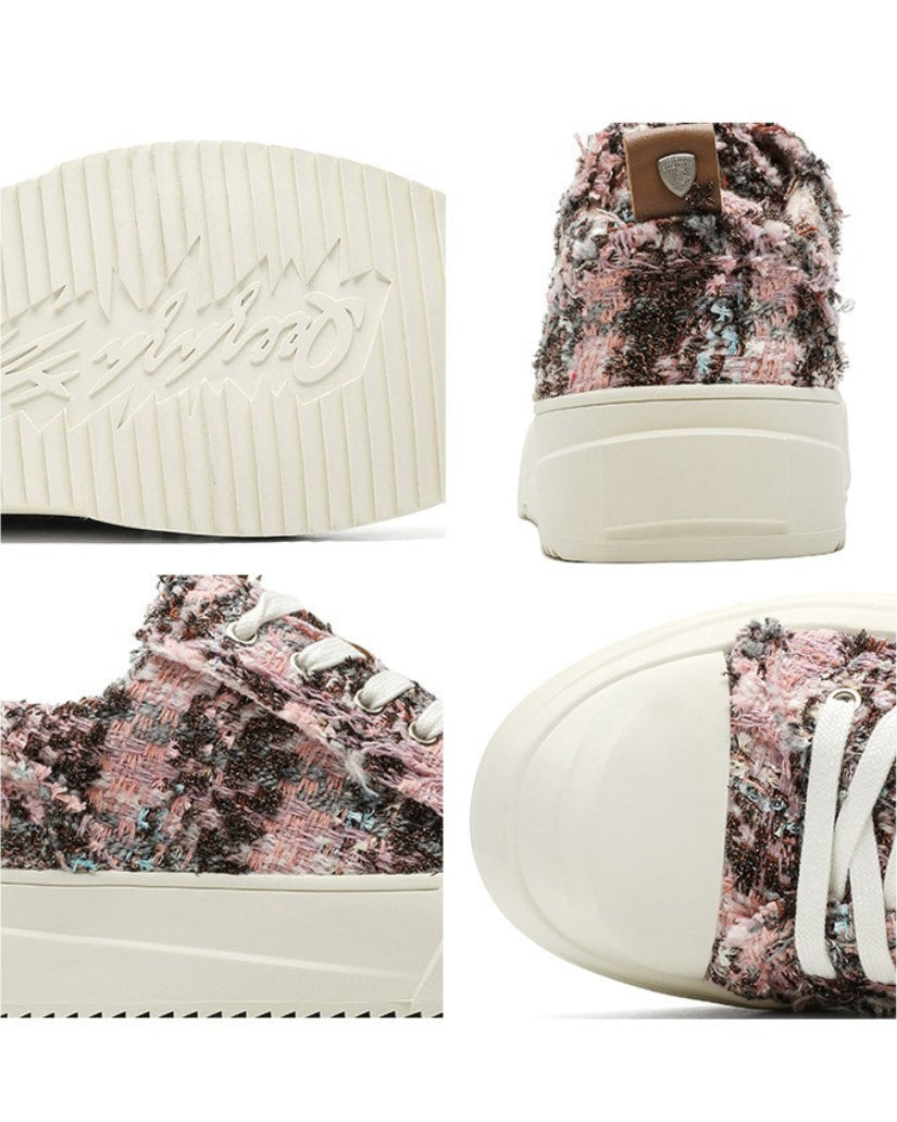 Mosaic Tweed Platform Sneakers