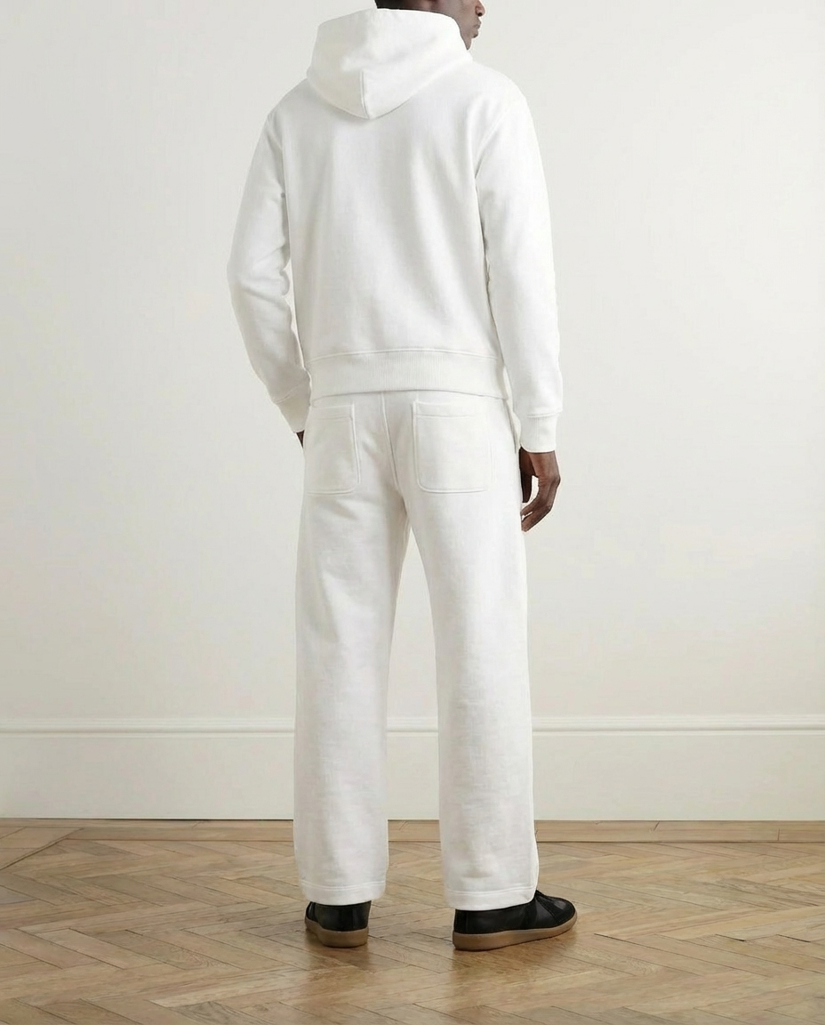 2-piece Wide Loose Fit Hoodie and Joggers Set - White