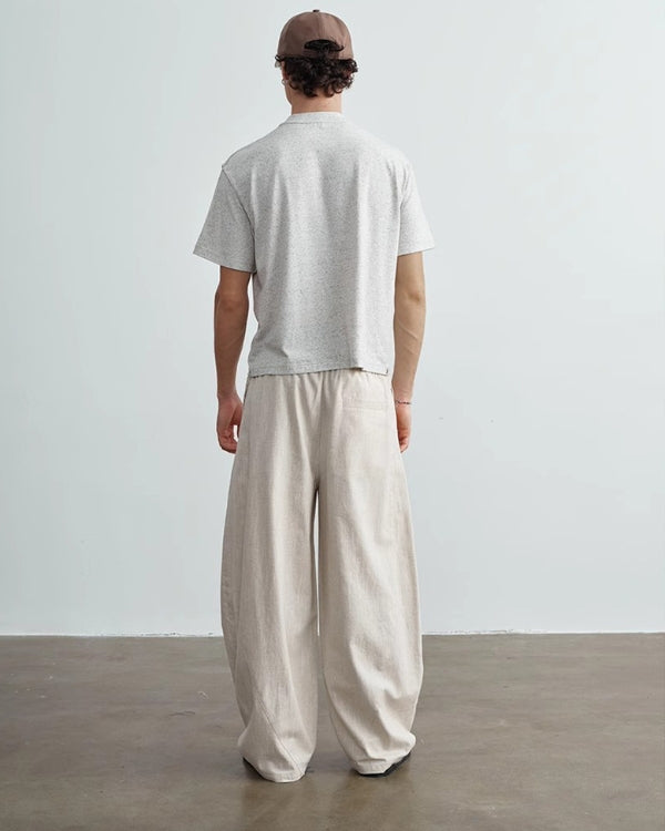 Wide Fit Linen Trouser Pants