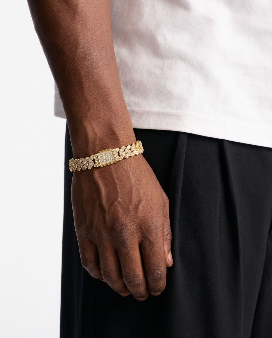 8mm Iced Cuban Link Bracelet
