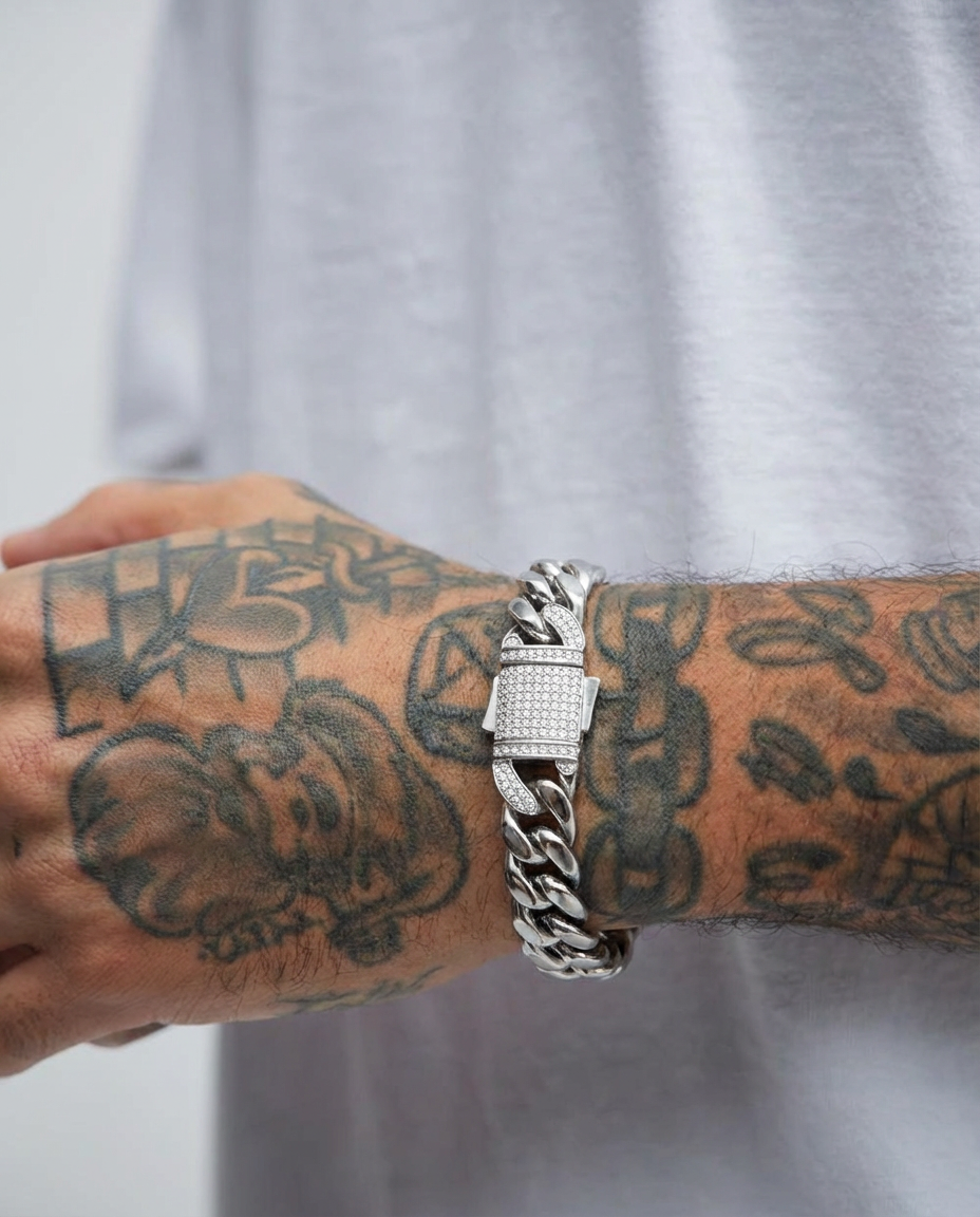 Iced Lock Cuban Bracelet