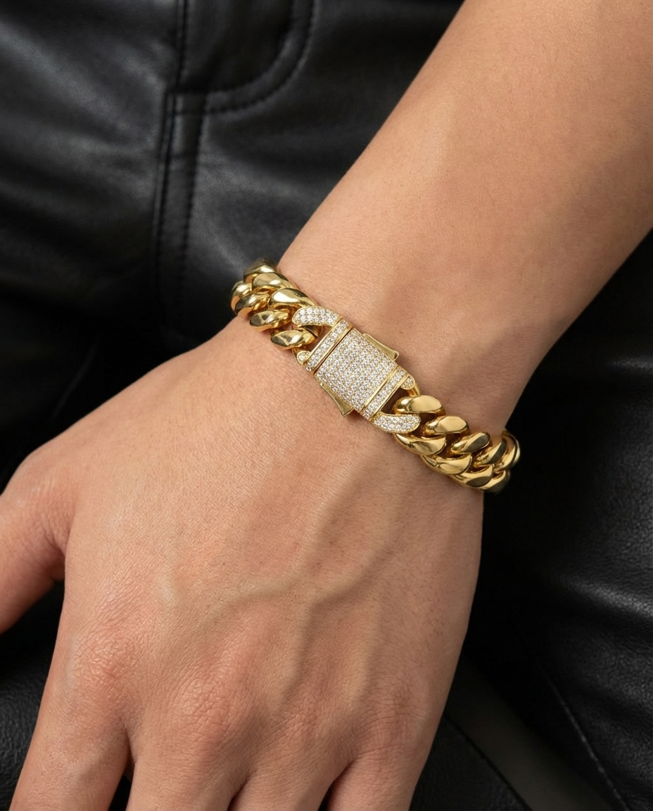 Iced Lock Cuban Bracelet