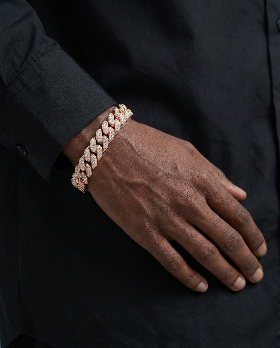 12mm Iced Cuban Link Bracelet -James Edition