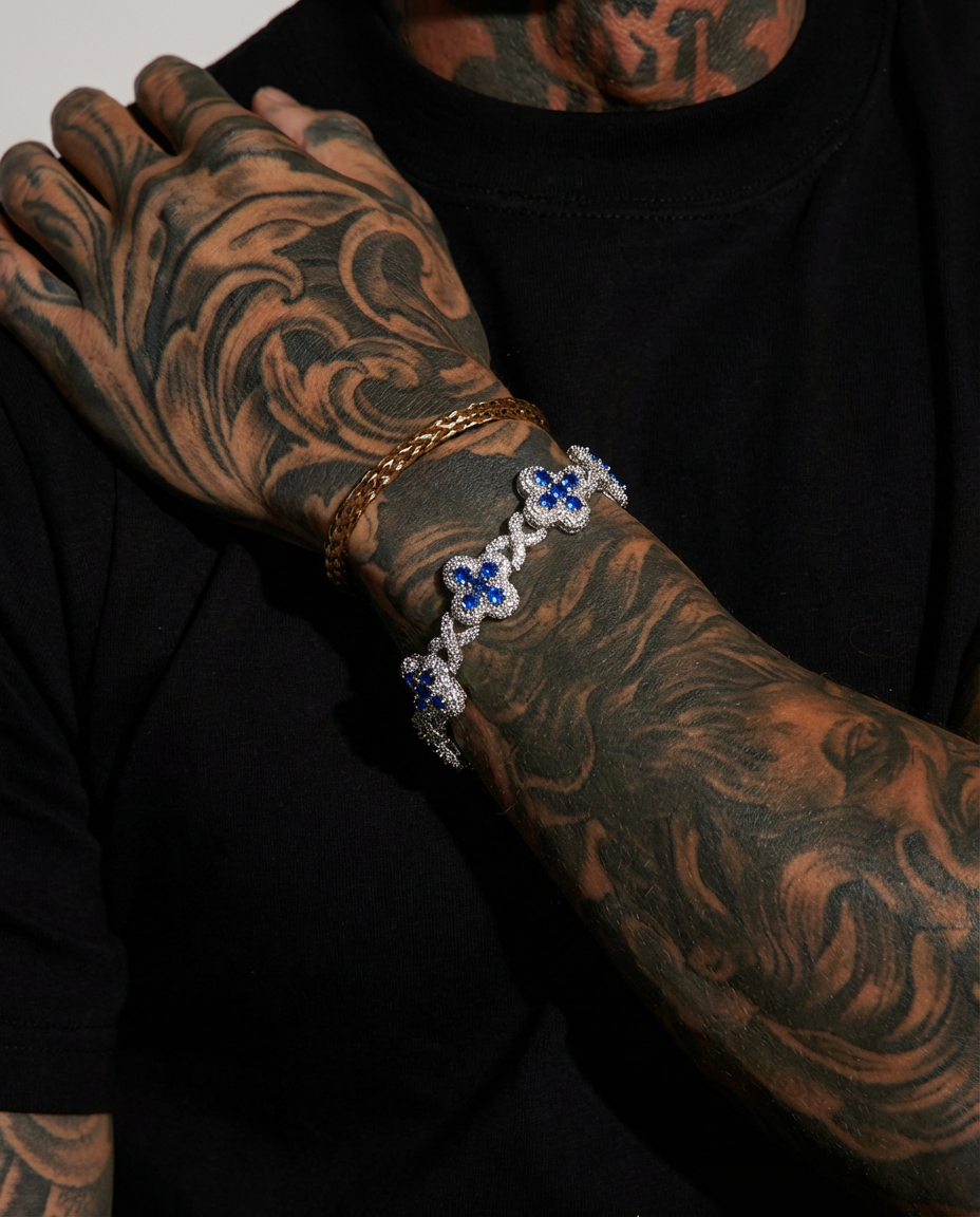 Blue Bloom Iced Bracelet