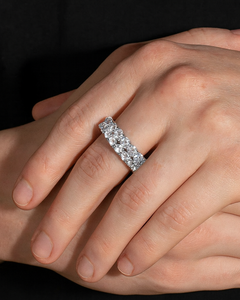 ICED DOUBLE ROW TENNIS RING