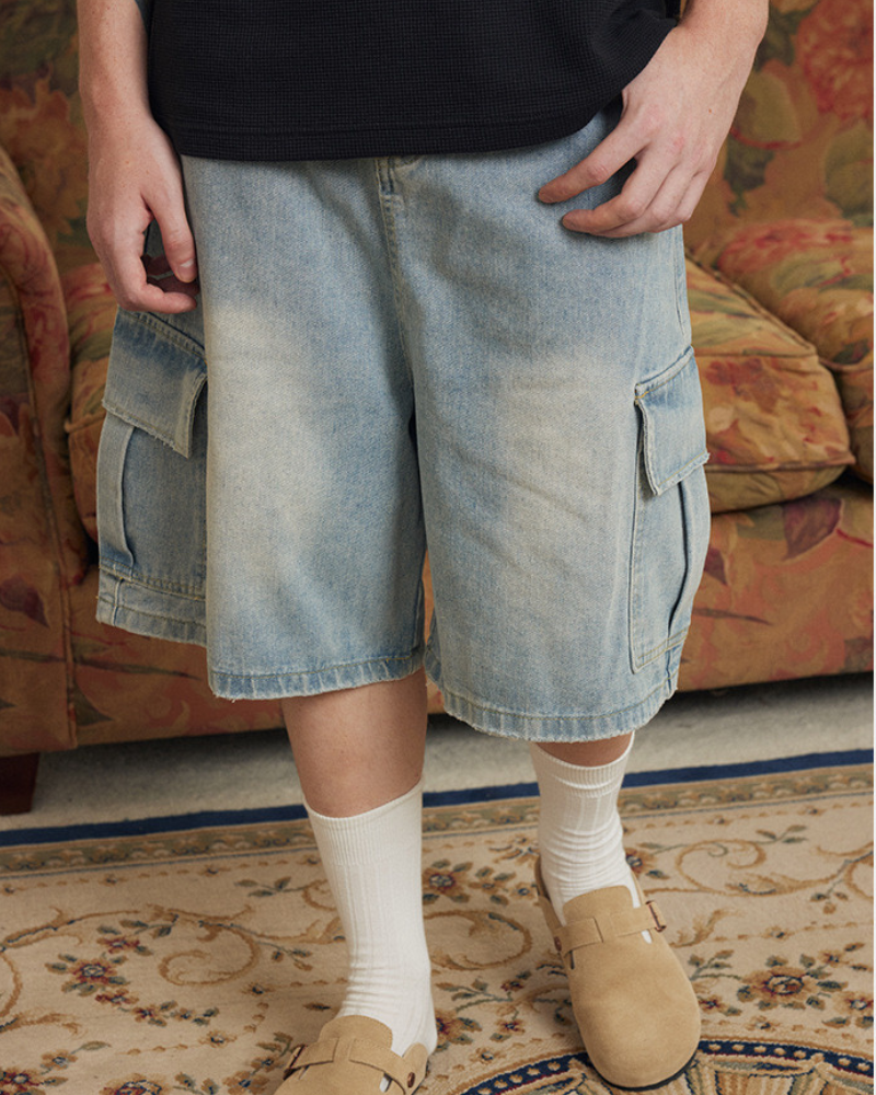 Wide Denim Shorts