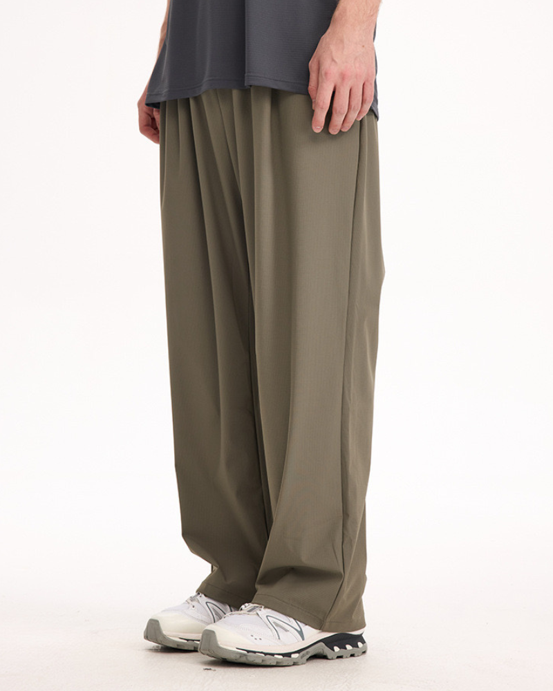 Relaxed Drawstring Wide‑Leg Trousers