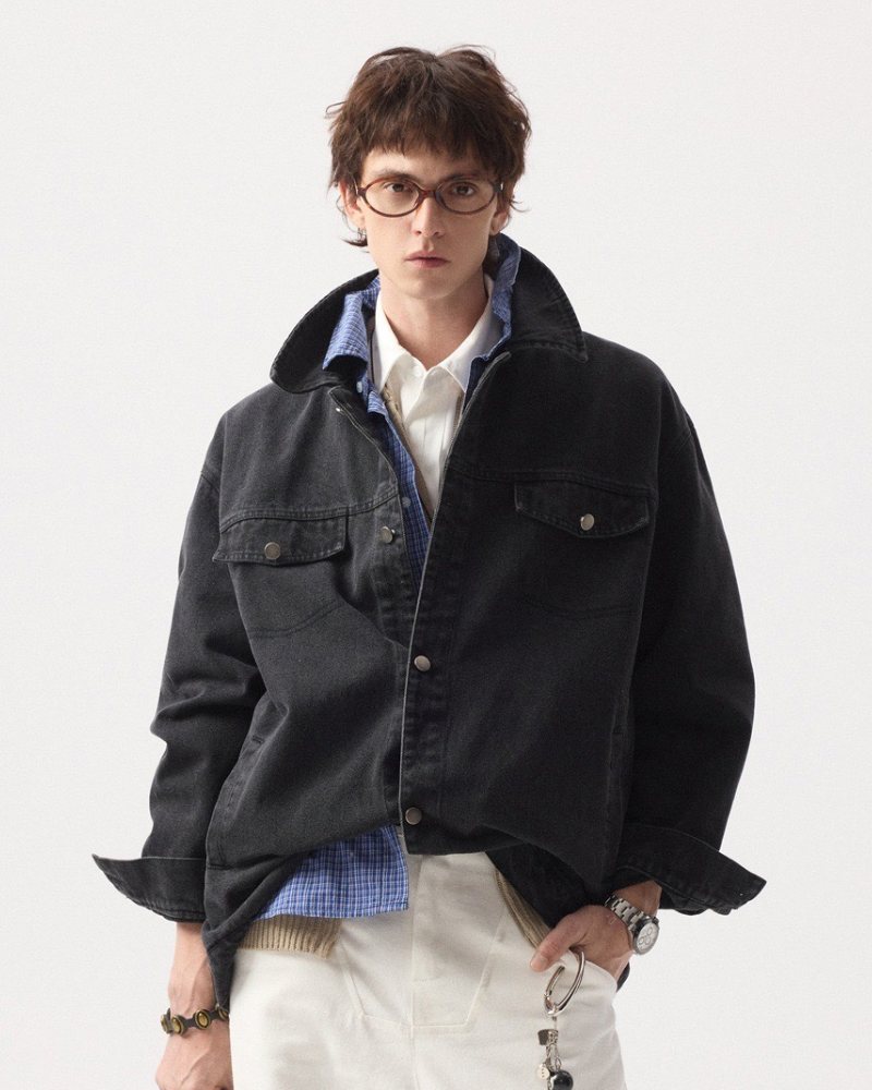 Layered Denim Overshirt Jacket