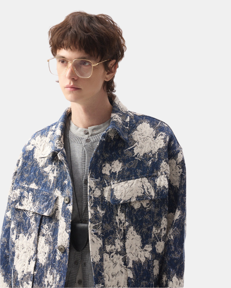 Indigo Abstract Overshirt Jacket