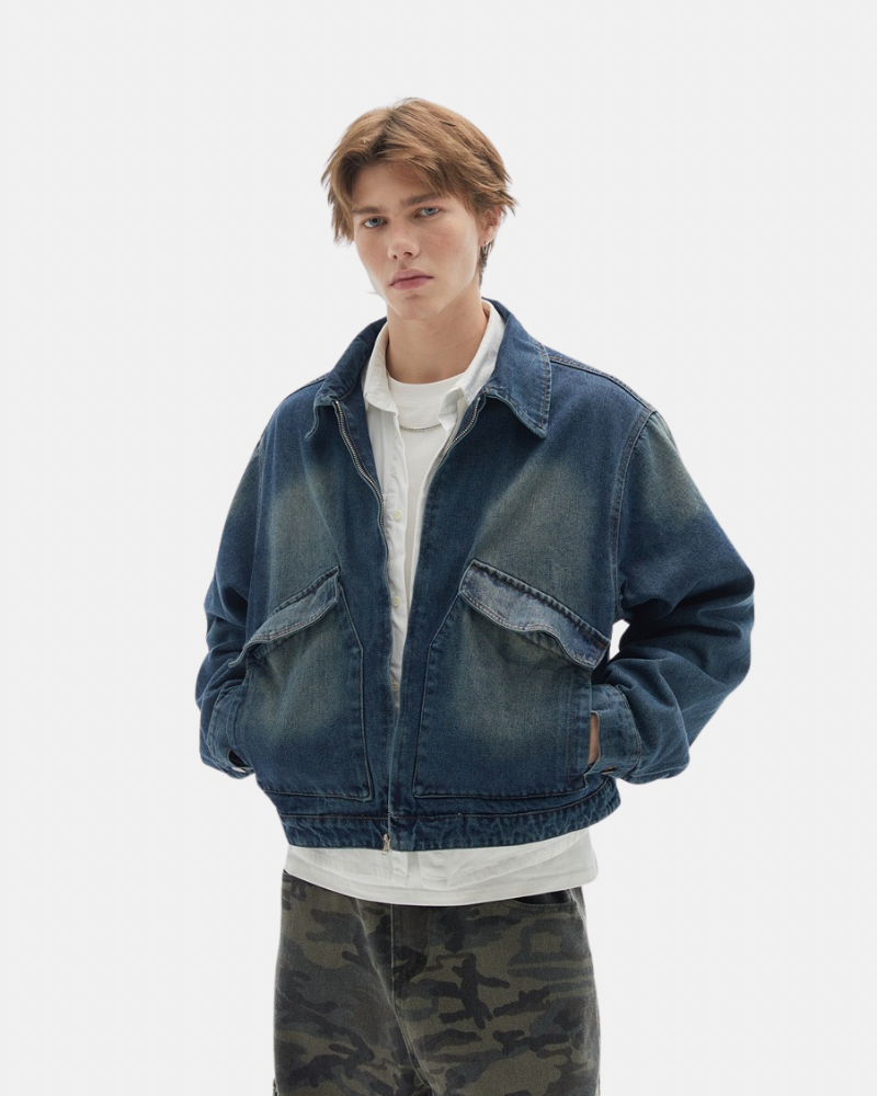 Vintage Wash Utility Denim Jacket