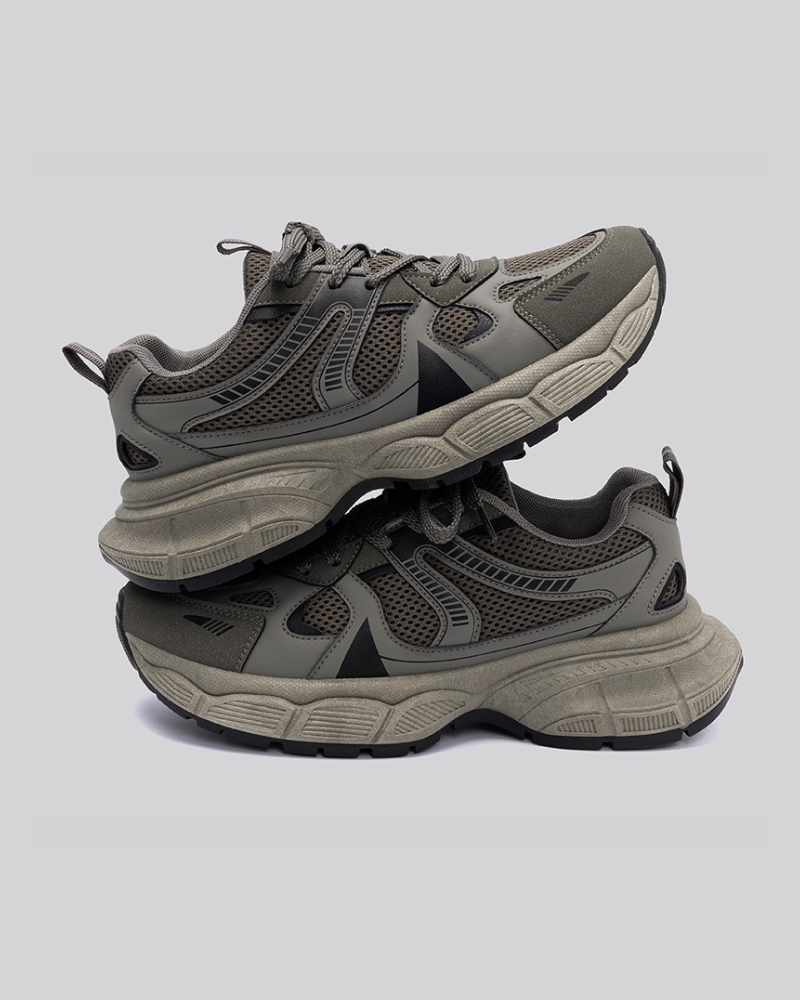 Mesh‑Panel Trail Sneakers