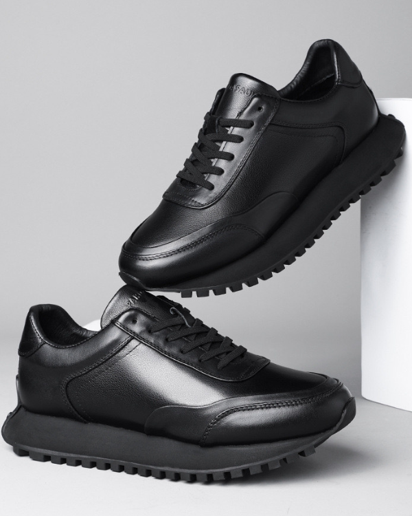 Monaco Black Leather Runner