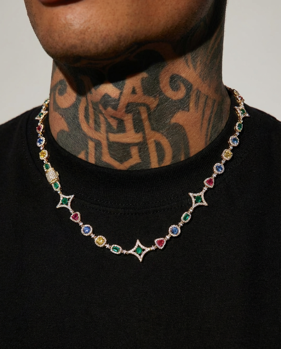 Multicolor Diamond Constellation Necklace