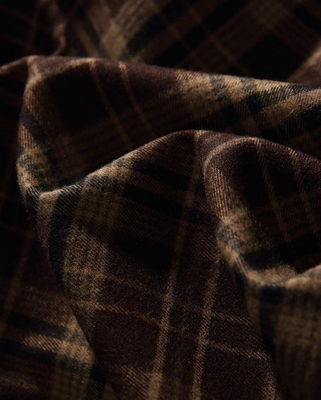 The TerraTone Plaid Fleece Long-sleeved Polo Shirt