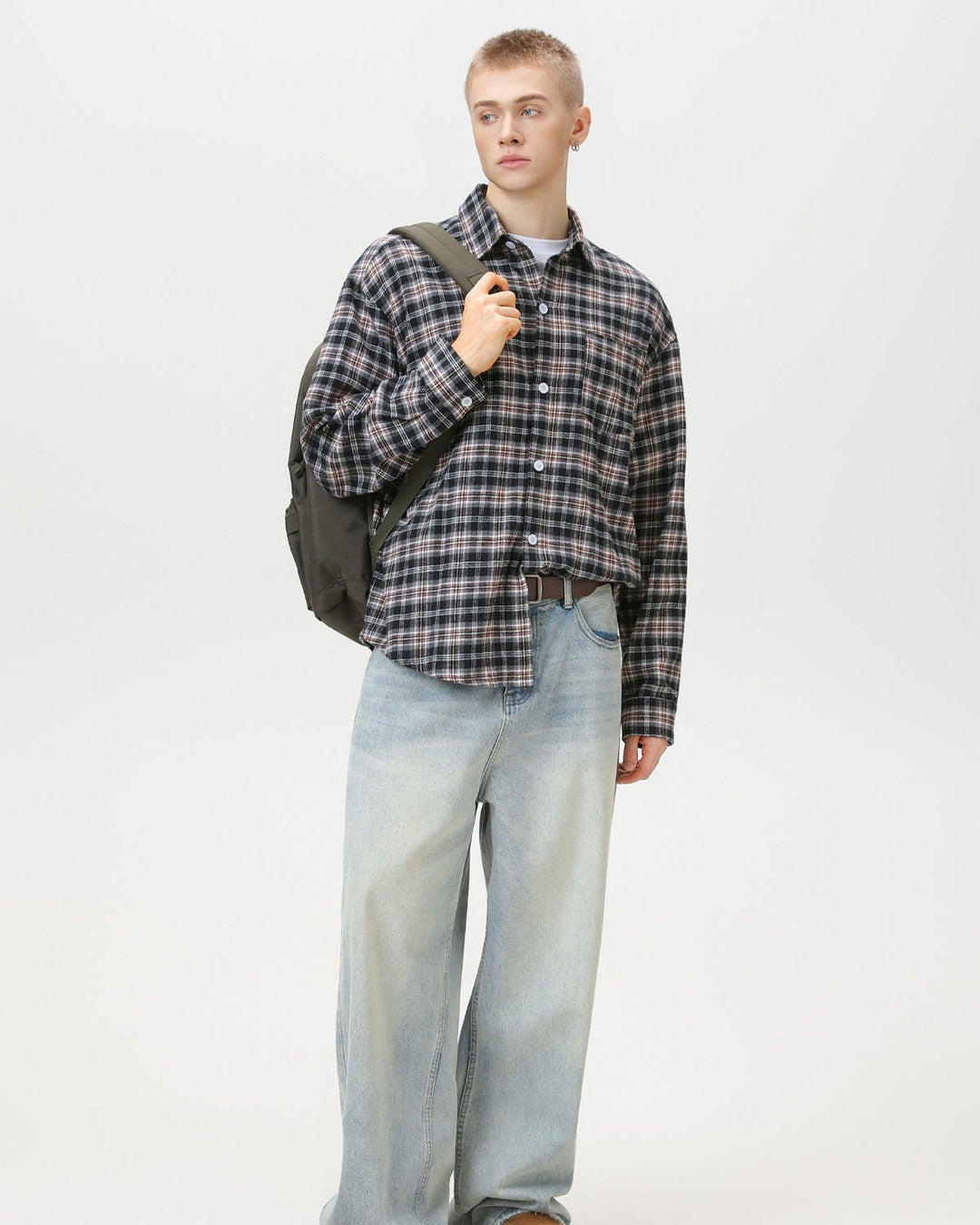American Vintage Plaid Flannel Overshirt
