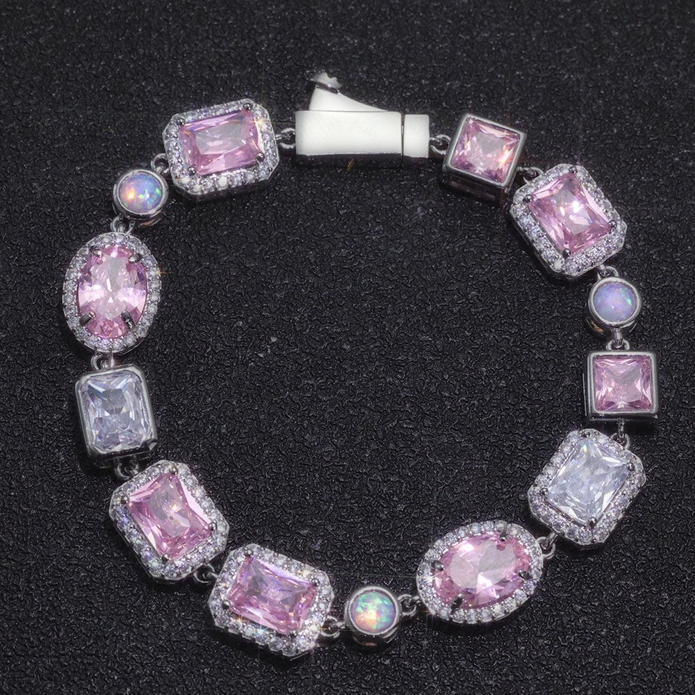 Rose Opal Halo Bracelet