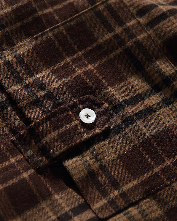 The TerraTone Plaid Fleece Long-sleeved Polo Shirt