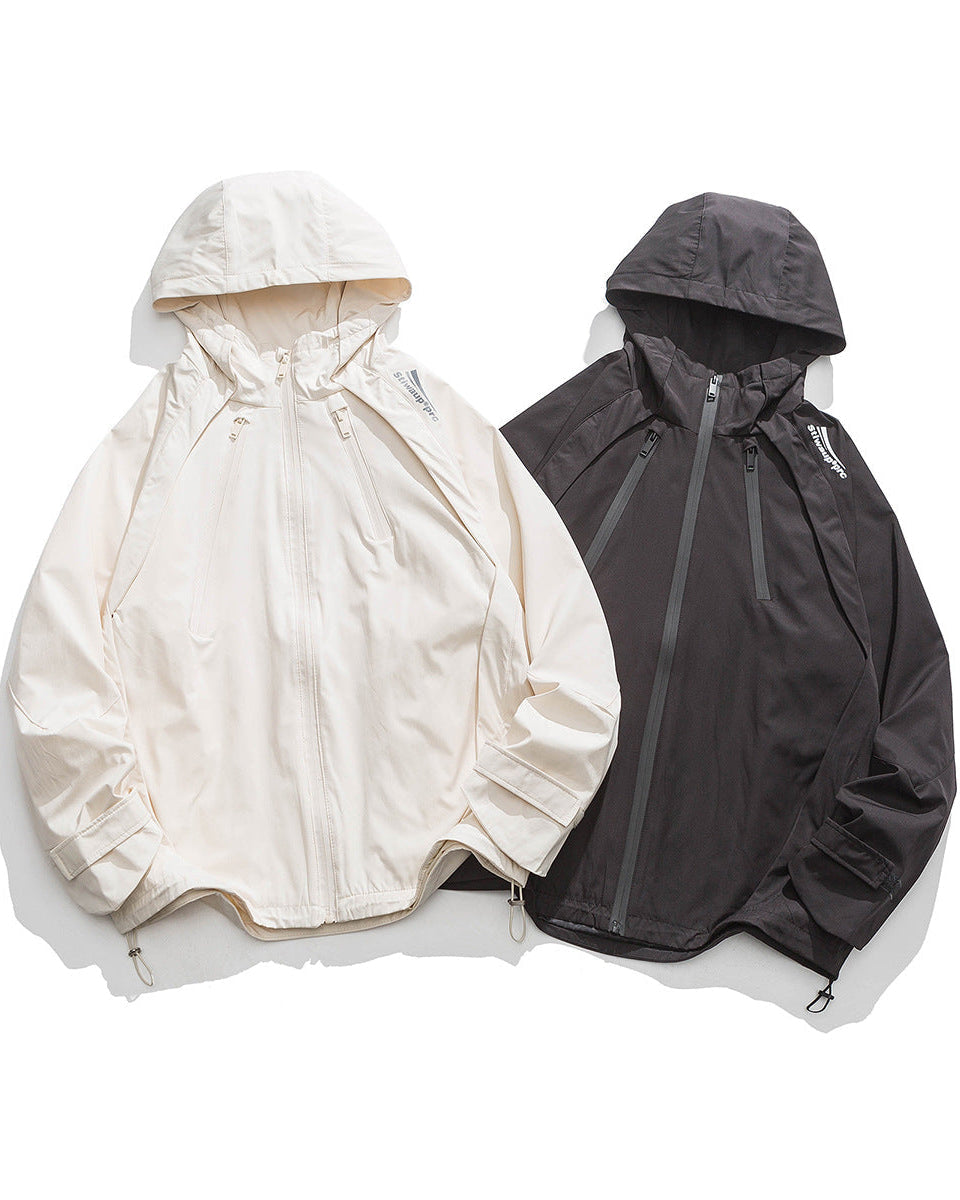 The Marlin Loose Slant Zipper Hooded Jacket