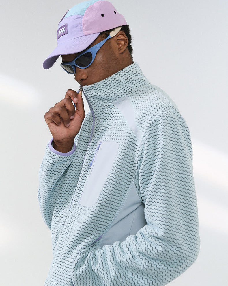 The Waffle Pattern Zip Jacket