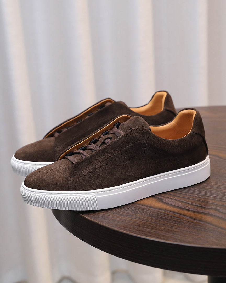 The Softey Suede Low Sneakers - brown
