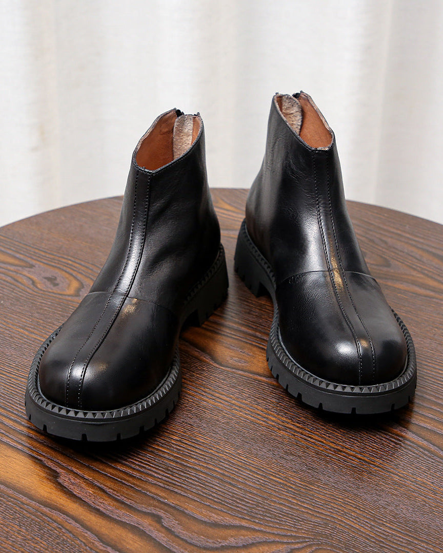 The Zip Rugged Leather Boots