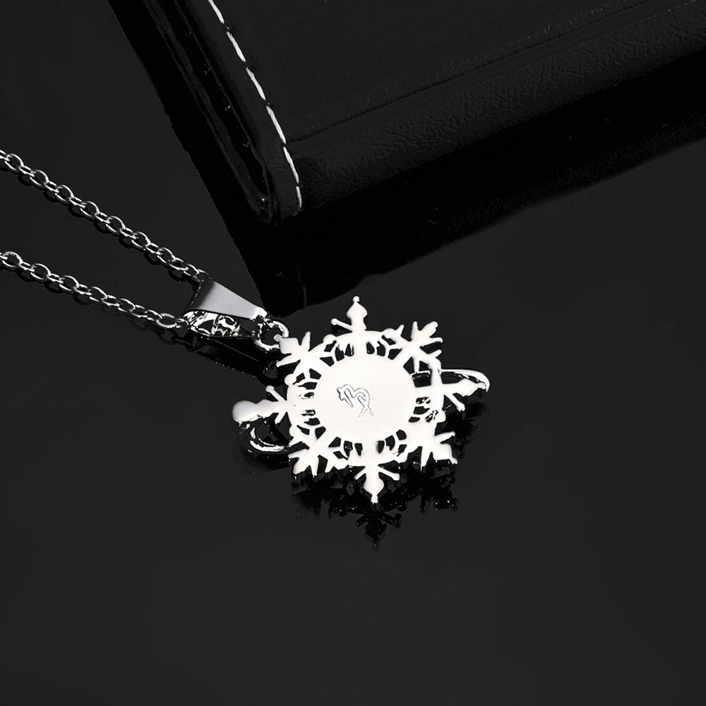 Iced Saturn Snowflake Necklace – Silver Edition