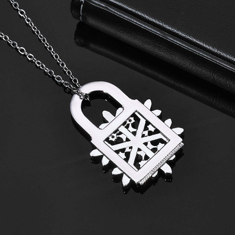 Iced Snowflake Lock Necklace – Silver Edition