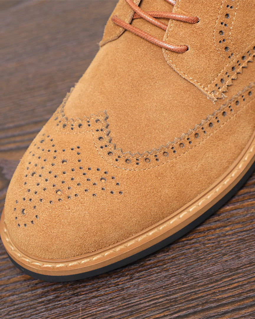 The Brogue Suede Zip Boots