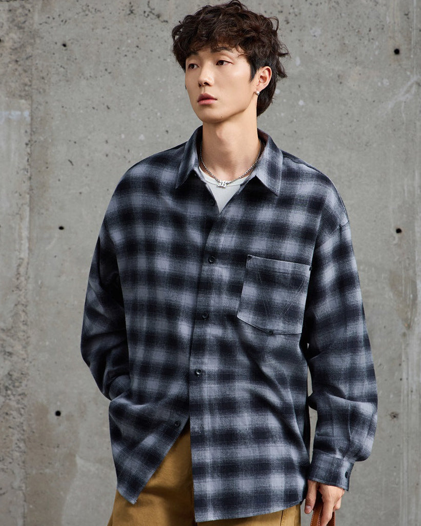 The Boulder Plaid Casual Long Sleeve Polo Shirt