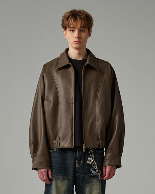 The Langford Cropped Leather Jacket