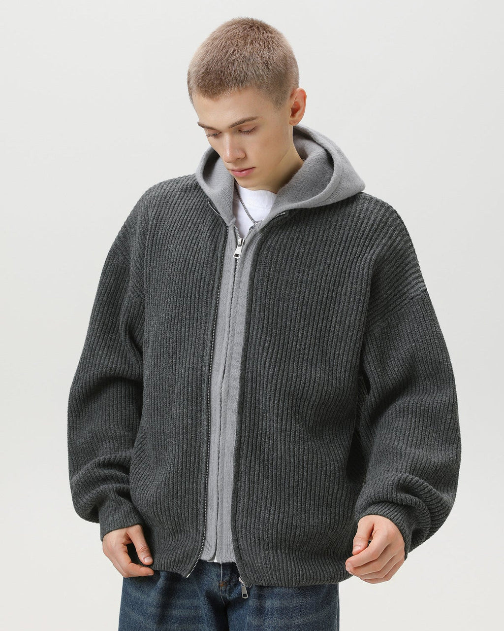 The Blended Zip Knit Hoodie Jacket