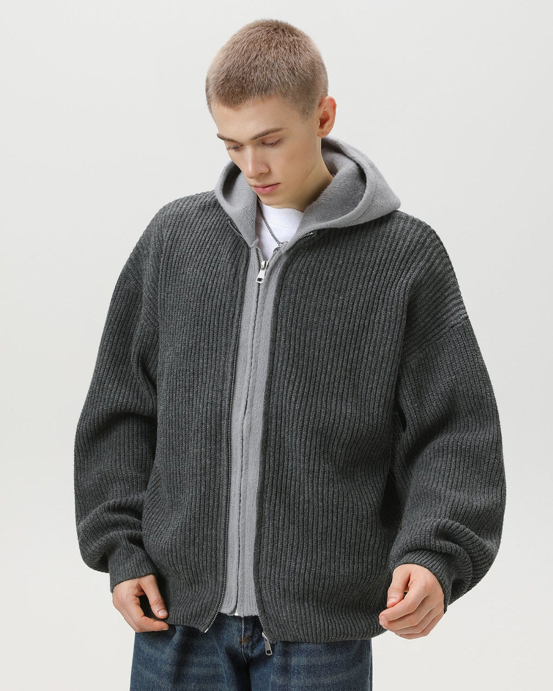 The Blended Zip Knit Hoodie Jacket