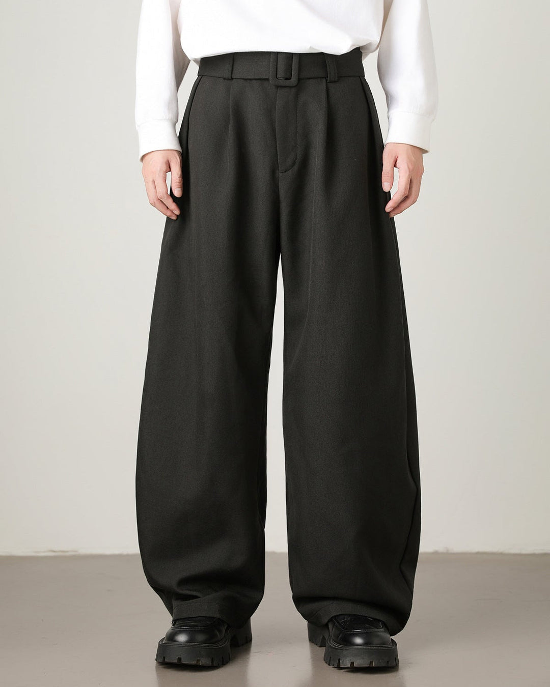 Wool-Blend Wide-Leg Trousers