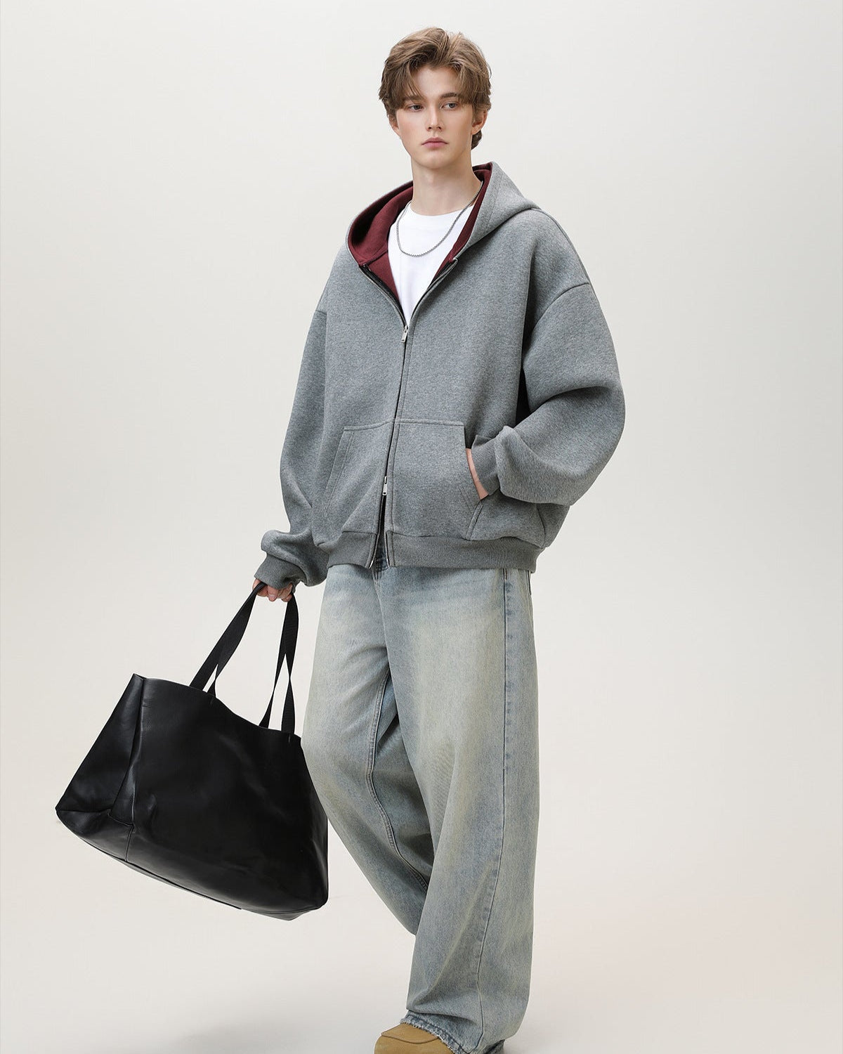 Reversible Oversized Zip Hoodie