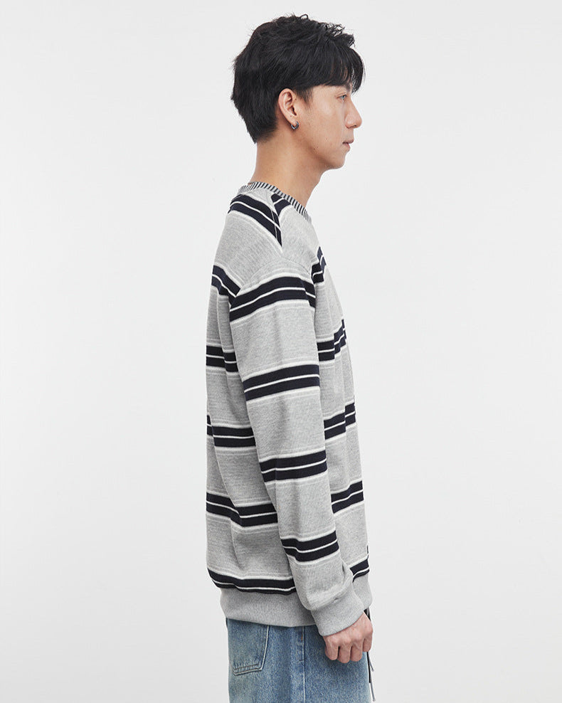 Heavyweight Striped Crewneck Sweatshirt