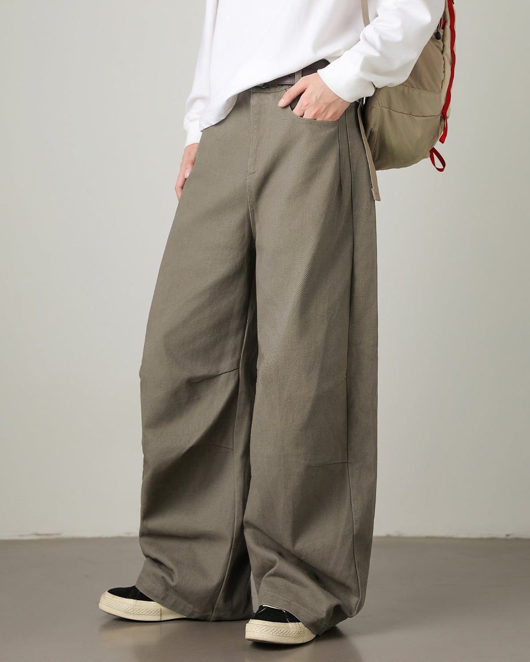 Wide-Leg Utility Trousers