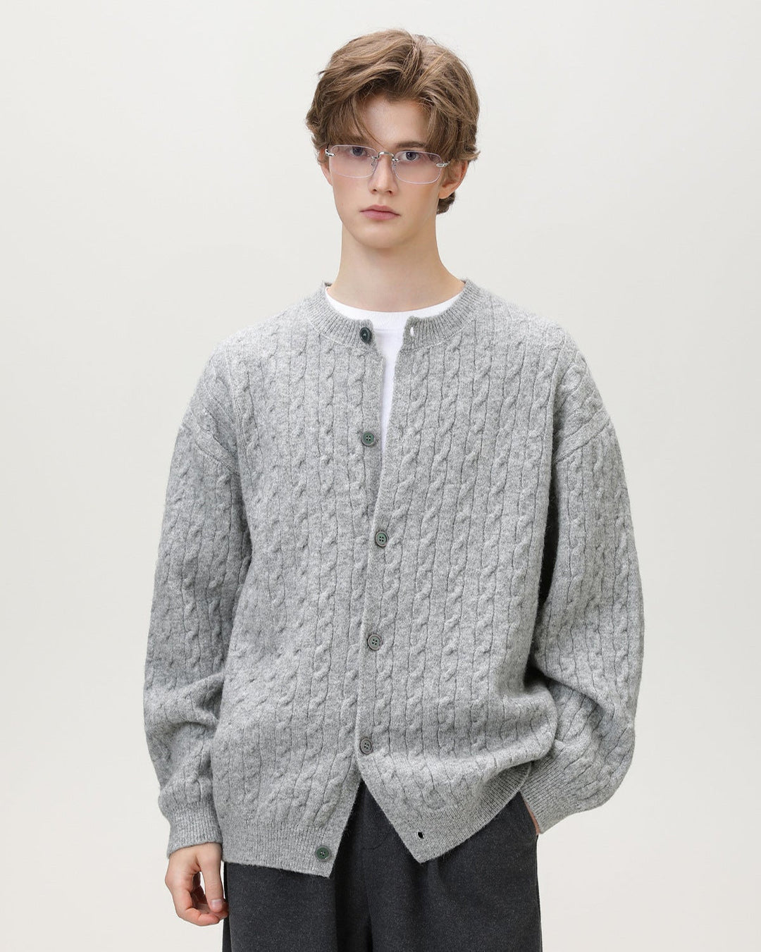 Cable Knit Button Cardigan