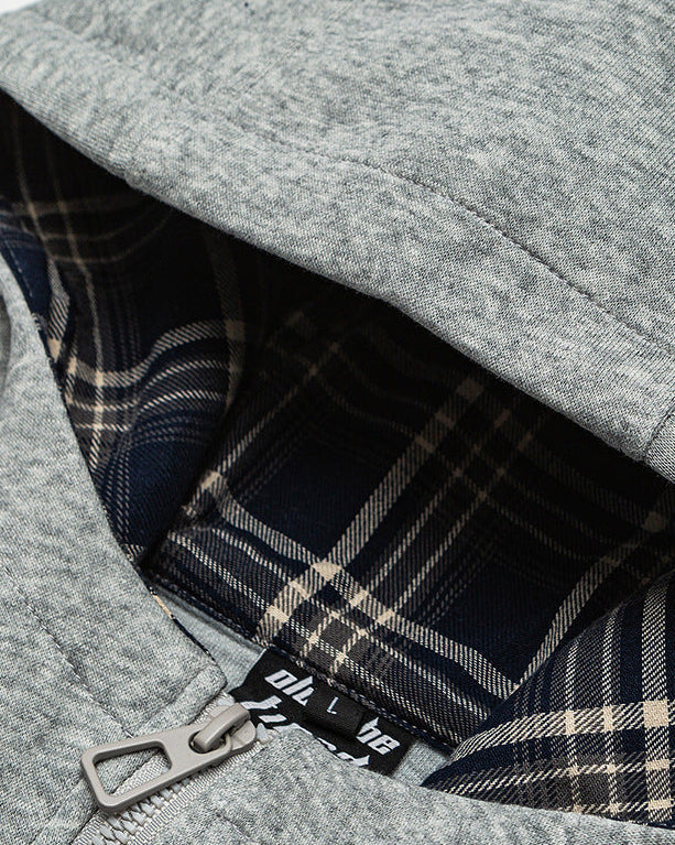The Bluebird Plaid Patchwork Hooded Jacket